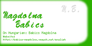 magdolna babics business card